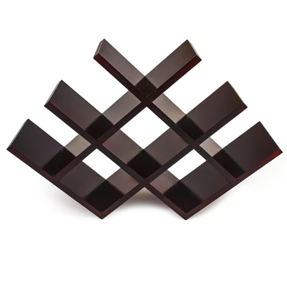 Wine Rack Butterfly - Stores 8 Bottles of Wine (Dark Mahogany)